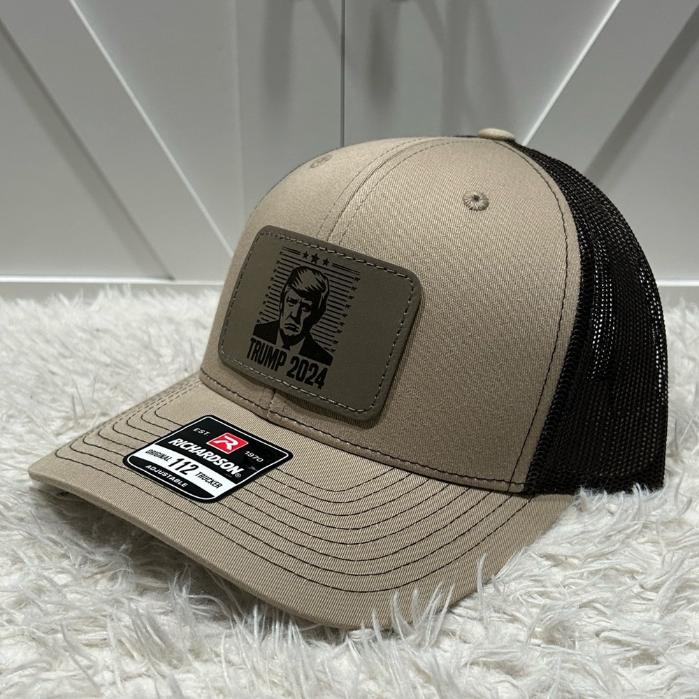 Trucker SnapBack Richardson 112 hat TRUMP mugshot